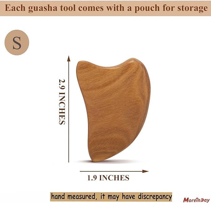 Gua Sha Tool for Face, 2 Pack Wooden Gua Sha Facial Tools Reduce Puffiness for Women - Green Sandalwood