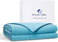 Dream Valley® Outlast® Deepsleep Cooling Comforter, Throw Size, NASA-Grade Space Technology Cooling Blanket for Hot Sleepers Night Sweats, Q-Max > 0.45 Aerocool™ Breathable, Dream Blue, 60"x80"