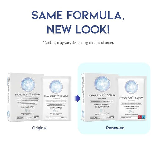 #OOTD Triple Hyaluron Hydrating Mask for Dry and Sensitive Skin, Anti Aging, Tightening and Moisturizing, Korean Vegan Beauty, Hyaluronic Acid, Caffeine, Vitamin C 10EA