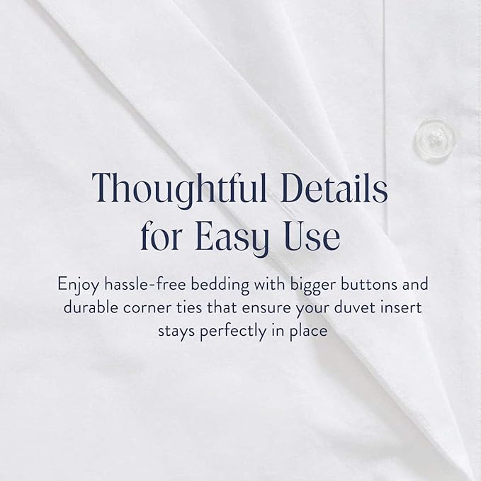 Brooklinen Luxury Sateen Duvet Cover - 100% Cotton, Full/Queen Size in White with Extra-Long Corner Ties and Button Closure | Best Luxury Sheets