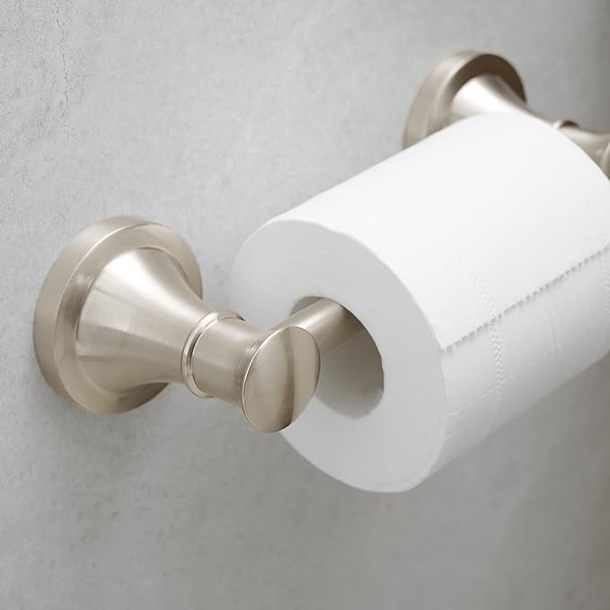 Hoimpro Wall Mounted Rustproof Toilet Tissue Paper Holder Bathroom Accessories Toilet roll Paper Hanger, Brushed Nickel