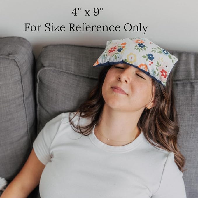 Microwave Heating Pad, Microwavable Hot Pack with Flax Seed and Dried Herbs or Unscented, Aromatherapy Pillow, Cold Compress or Ice Pack, 3 Sizes, Soft Floral Fabric