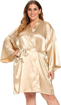 Women's Plus Size Satin Robes Plus Size Silky Kimonos Robes Sleepwear,Short