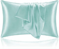BEDELITE Satin Pillowcase for Hair and Skin, Super Soft and Cooling Similar to Silk Pillow Cases 2 Pack with Envelope Closure, Gift for Women Men(20"x26" Standard Size, Blue Grey)