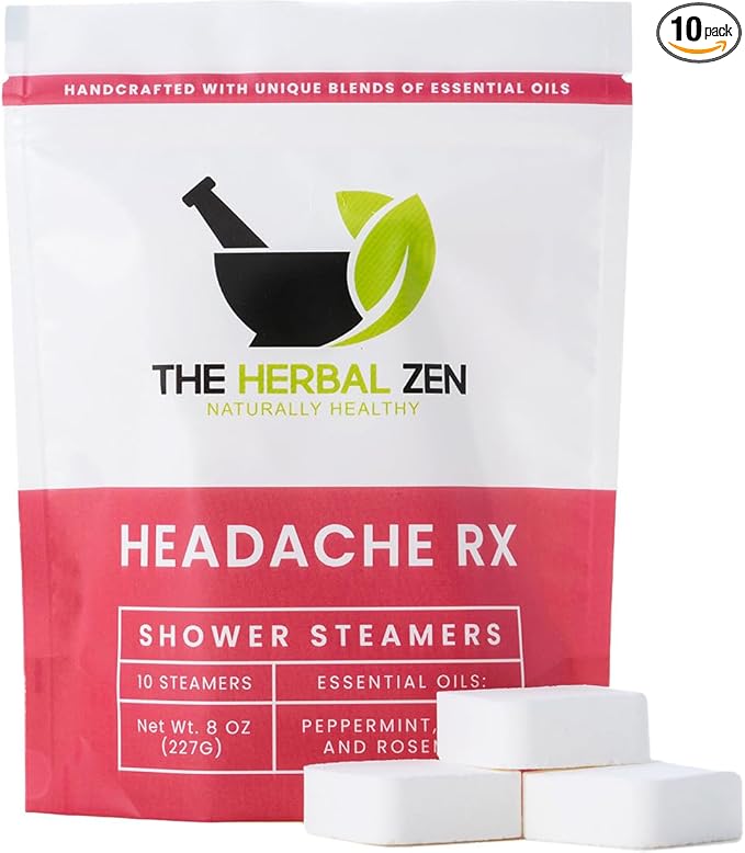 Head Hug Shower Steamers Aromatherapy for Relief - Christmas Gift - Adult Stocking Stuffer - USA Made - Peppermint & Rosemary Shower Bomb Tablets - Soothing Natural Essential Oils (10 Pack)