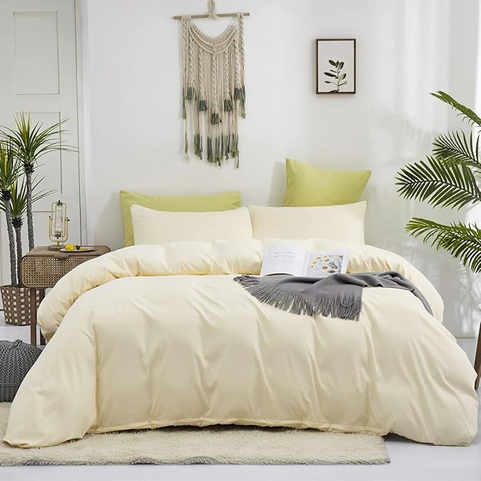 KAREVER Ivory Comforter Set Off White Bedding Set Beige Comforter Set Men Breathable Ivory Bedding Set Women Soft Off White Ivory Bedding Comforter Set, Cal King (104" X 96" )