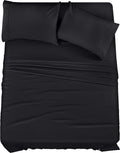 Utopia Bedding King Sheet Set – 4 Piece Bed Sheets for King Size Bed, Soft and Breathable Microfiber, Includes 1 Fitted Sheet, 1 Flat Sheet and 2 Pillowcases (Black)