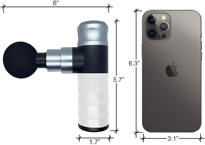 The Therapeutic Mini Massage Pistol with Portable Carrying Case, 4 Massage Speeds, 6 Colors | Fast USB Type C Charging | Massage Tool for Pain Relief | Stylish and Powerful Massage Gun