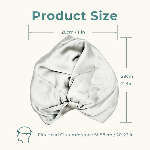 100% Mulberry Silk Bonnet, Double-Layered Hair Bonnet for Sleeping Women, Pure Silk Turban, Night Sleep Hair Wrap