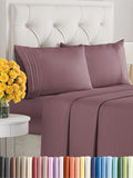King Size 4 Piece Sheet Set - Extra Soft, Breathable & Cooling Sheets - Hotel Luxury Durable Bed Sheets for Women & Men - Deep Pockets, Easy-Fit & Wrinkle-Free Sheets - Cool Plum Oeko-Tex Bed Sheets