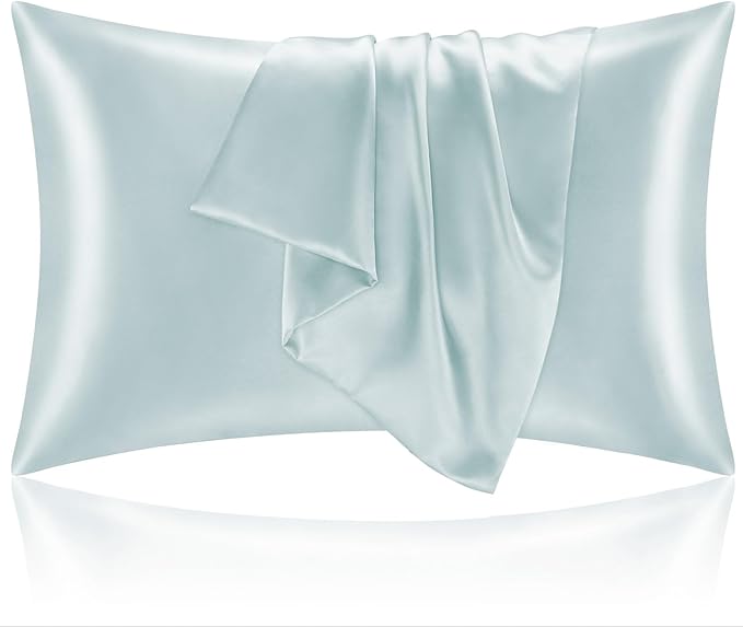 BEDELITE Satin Pillowcase for Hair and Skin, Super Soft and Cooling Similar to Silk Pillow Cases 2 Pack with Envelope Closure, Gift for Women Men(20"x36" King Size, Stone Blue)