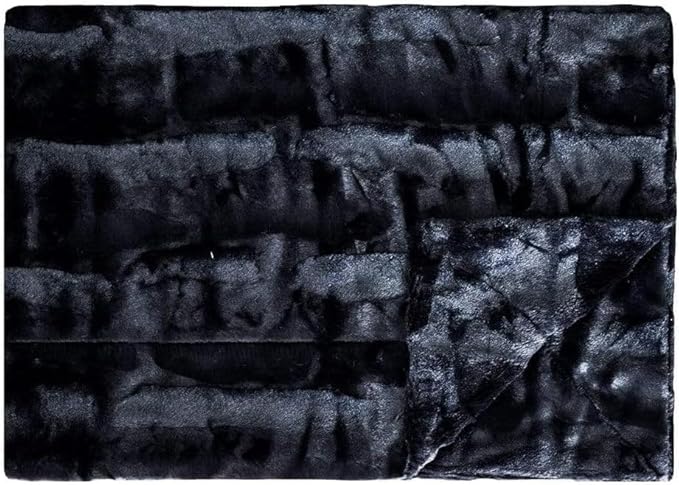 Minky Couture Sorbet Blanket - Ultra-Soft Throw for Silky Smooth Comfort - Premium Decorative Throw Blanket - Midweight, Breathable Fabric - Machine Washable Grande, Black