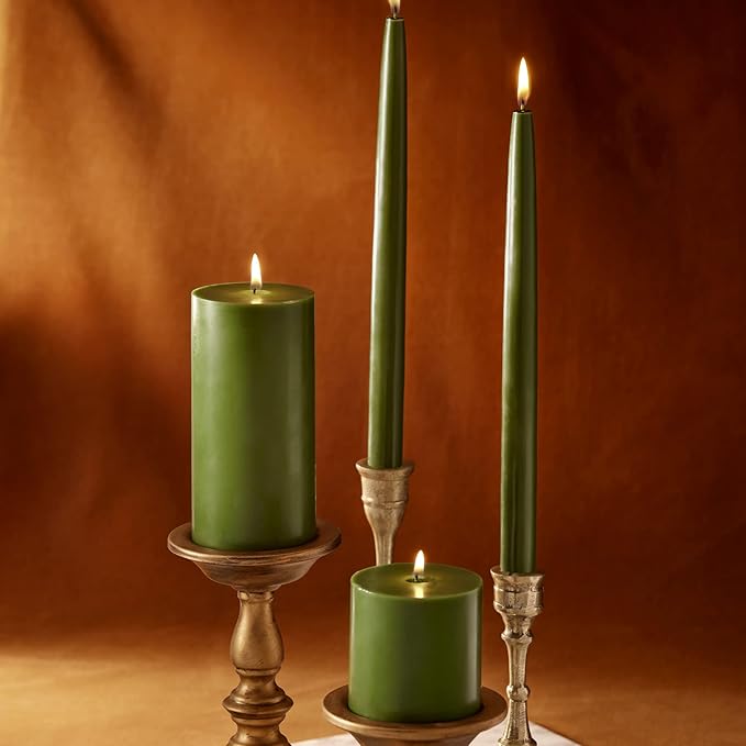 Thymes Frasier Fir Scented Candles for Home Decor - Green Pillar Candles for Women & Men - Place on Candle Holder - Luxury Home Fragrance Gifts - Small (3" x 3" Pillar)