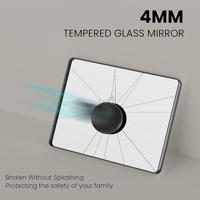 Black Bathroom Mirror 72X36 Inch, Black Metal Framed Mirror for Wall, Rounded Rectangle Matte Bathroom Vanity Mirror with Tempered Glass, Anti-Rust, Horizontal/Vertical