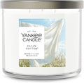 Yankee Candle Clean Cotton, Fall Scented Candle, 14.5oz 3-Wick Candle Jar with up to 40 Hours Burn Time, Giftable