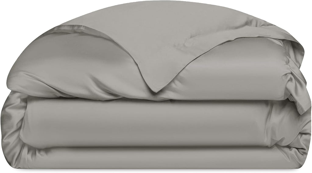 Cozy Earth Luxury Duvet Cover Twin - 100% Viscose from Bamboo - Ultra-Soft, Cooling & Lightweight Duvet Cover - Temperature-Regulating Bedding with Concealed Zip & Interior Snap Closures - Dove Grey