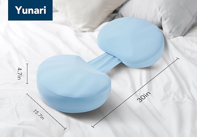 Pregnancy Pillow for Sleeping Memory Foam Maternity Pillow for Side Sleepers, Adjustable Travel Wedge Pillow Support for Back, Belly, and HIPS for Pregnant Women,Cooling Silk Blue