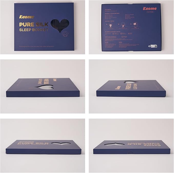 Kaome 100% Mulberry Silk Bonnet for Sleeping Women, 22 Momme Double Layer Silk Hair Wrap, Non-Slip Sleep Cap with Adjustable