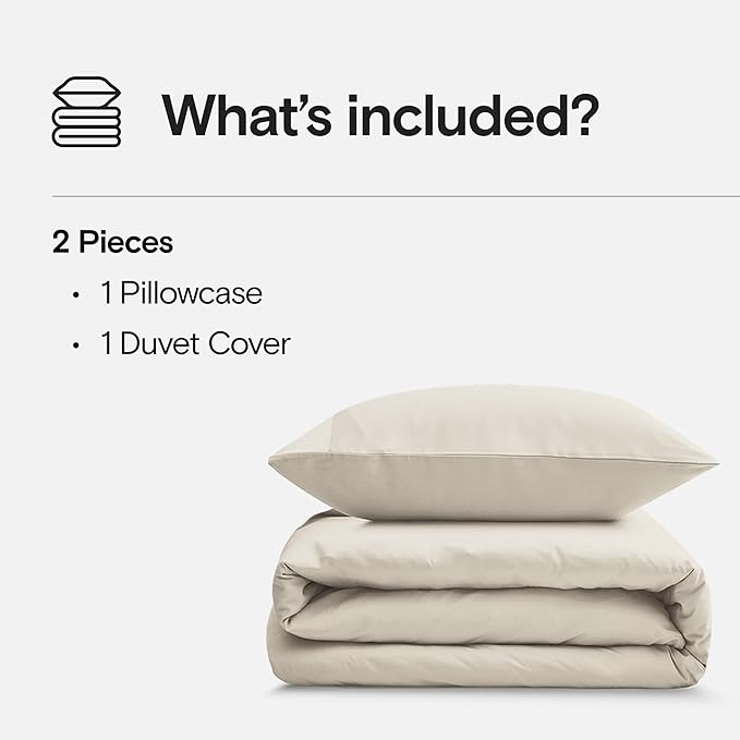 DOZ Duvet Cover Set, 100% Viscose derived from Bamboo, Organically Grown, Buttery Soft, Cooling Duvet Covers, High GSM, 1 Duvet Cover and 1 Pillowcase, 70"x90" (Sand, Twin/Twin XL)