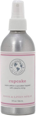 ECO CANDLE CO. Room & Linen Spray, Cupcake, 8 oz. - Scents Of Yellow Cake & Icing - Recycled Aluminum Bottle, No Propellents, Pump Top, All Natural Ingredients