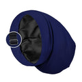 Satin Lined Sleep Cap Bonnet for Curly Hair and Braids, Stay On All Night Hair Wrap with Adjustable Strap for Women and Men, Navy Blue, Pack of 1