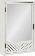 Kate and Laurel Mezzeta Decorative Modern Rectangle Bathroom Cabinet with Mirror, 20 x 5 x 30, White, Wooden Bathroom Mirror with Storage for Bath Medicine Cabinet or Over-The-Toilet Storage Option