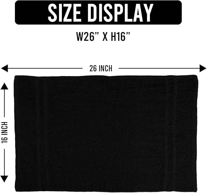 24 Pack Black Hand Towels 100% Cotton Spa Towels – 16x27 inches Highly Absorbable Facial, Gym, Hair, Face, Bulk Small Towels (Not Bleach Proof)