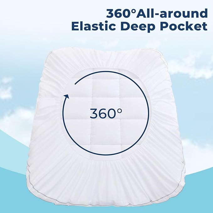 OLANLY Dual-Layer 4 Inch Twin XL Size Memory Foam Mattress Topper for College Dorm Room Essentials, 2 Inch Gel Memory Foam Topper, 2 Inch Cooling Pillow Top Mattress Pad Cover, White
