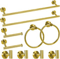 Gold Bathroom Towel Bar Set, 10-Piece Stainless Steel Hardware Bathroom Accessories, 24" Towel Racks for Bathroom Walls