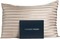Fishers Finery 25mm 100% Pure Mulberry Silk Pillowcase (Taupe Stripe Queen)