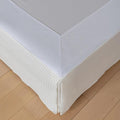 Full Bed Skirt, Wrap Around Bed Skirt with Pleated Corner, 18 Inch Drop Pleated Waffle Weave Bedskirts, Anti-Slip, Microfiber, Ivory, 18'' Full