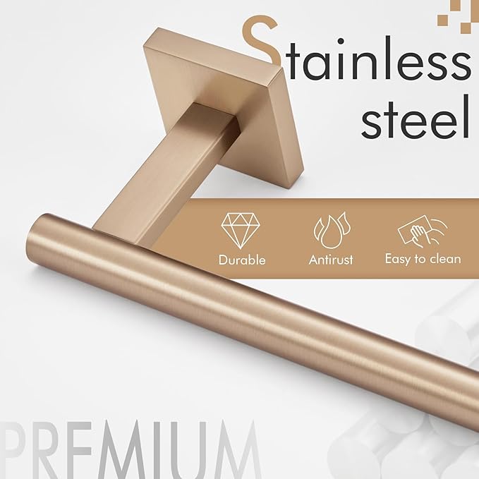KOKOSIRI Bathroom Towel Bar Hand Towel Holders Wall Mount Toilet Kitchen Cabinet Paper Holder Stainless Steel Bath Hardware Champagne Bronze, B3008CPG