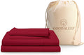 Good Sleep Bedding Twin XL Bed Sheets - 100% Egyptian Cotton Twin XL Sheets, 3 Pc, XL Twin Sheet Sets, Luxury Sateen Weave, Soft, Bed Sheets Twin XL, 16" Deep Pocket Bedsheets - Burgundy