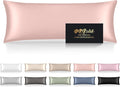 Silk Body Pillow Cases, Mulberry Silk Body Pillow Cover with Zipper, Smooth, Anti Acne, Cooling Sleep Both Sides Natural Silk Satin 20x54 Body Pillowcase, Gifts for Women Men, Coral