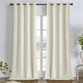 Joydeco Mousse White Blackout Curtains 90 Inch Long, Luxury Thermal White Velvet Curtains for Bedroom & Living Room, Room Darkening Velvet Drapes 2 Panels, Grommet Top (52W x 90L)