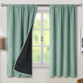 BGment Frosty Green Blackout Curtains for Bedroom 63 Inch Length, Rod Pocket Black Out Curtains for Living Room Thermal Insulated Soundproof Privacy Room Darkening Window Curtains, 42 x 63 Inch