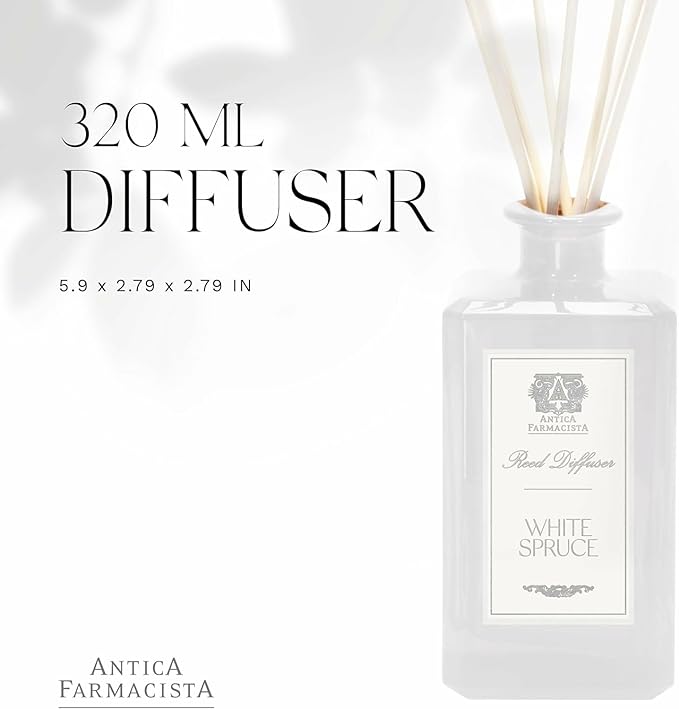 Antica Farmacista Home Ambiance Diffuser - Long-Lasting Reed Scent Diffuser - Luxury Room Freshener Gift - White Spruce, 10.8 fl oz