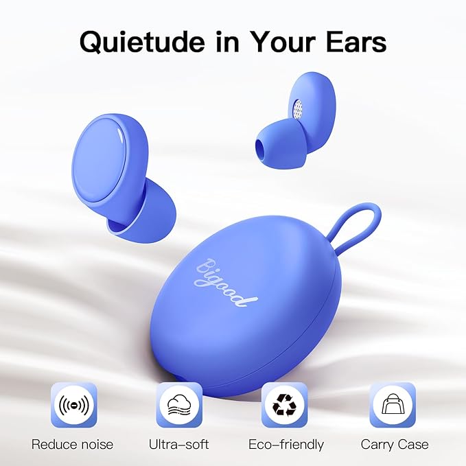 Ear Plugs for Sleeping 45dB Reusable Noise Cancelling Ear Plugs for Snoring, Concerts, Travel, Focus, Noise Reduction Earplugs with 8 Comfort-Fit Tips High-Fidelity Hearing Protection Ear Plug Blue