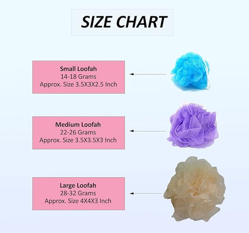 20 Small Full Bodied Quality Bath or Shower Sponge Loofahs Pouf Mesh Assorted Colors Wholesale Bulk Lot
