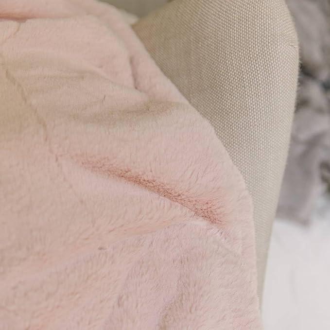 Minky Designs Blossom Pink Minky Blanket – Ultra Soft Faux Fur Throw Blanket for Couch, Bed & Home – Fluffy, Warm & Luxurious – Posh Collection (Large, 60x72)