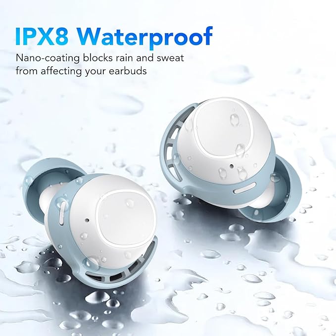 Tiksounds Ear Buds Mini Wireless Earbuds, Bluetooth 5.3 Headphones Bass Stereo, 60H Playtime Noise Cancelling Earbuds with 4 Mic, IP8 Waterproof Lightweight in Ear Earphones for Running/Workout
