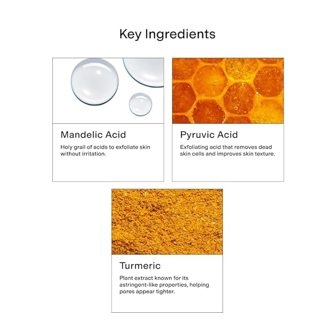 CLEARSTEM - CLEARITY The Blackhead Dissolver Mandelic Acid Serum - Vitamin C, Turmeric, Collagen Boost - All Skin Types - Facial Skin Care Products - Gluten Free, Cruelty Free - 1 fl oz / 29ml