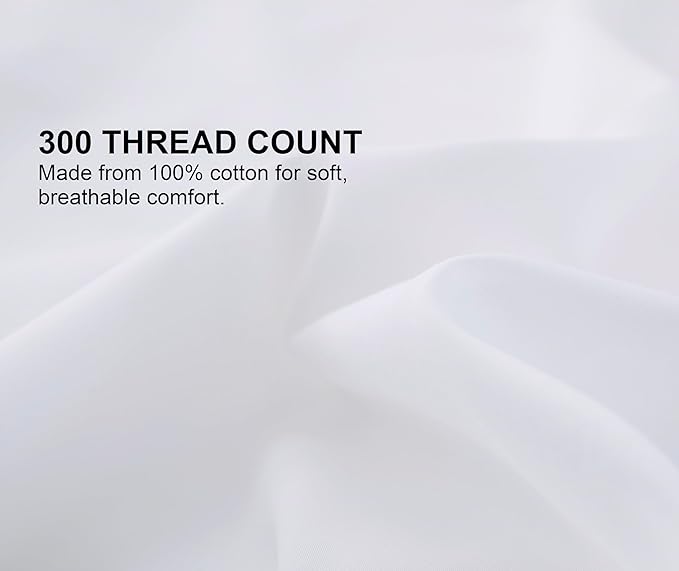 100% Cotton Duvet Cover Set Soft Comfortable with Embroidery Design 3 Pcs Sateen Weave Home Bedding Set (White&Gold, Queen)