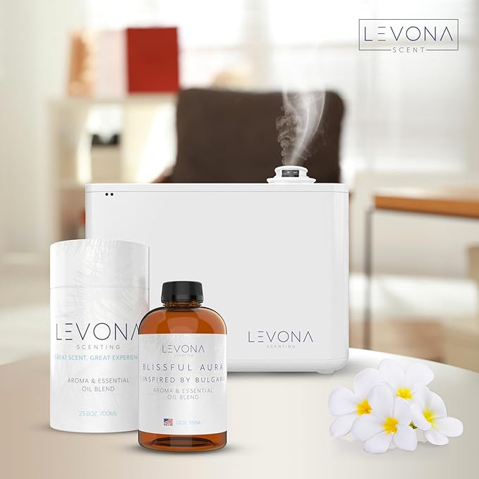 Levona Scent Essential Oils for Diffuser: Blissful Aura Diffuser Oil with Notes of Amber, Musk & Jasmine - Home Luxury Scents for Hotel - Fragrance Oil - 700 Ml Essential Oil