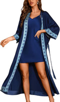 Satin Robe Sets For Women, 2-PC Lightweight Bathrobe, Silk Sleepwear Kimono Bridesmaid Sexy Robes