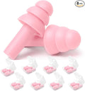 Ear Plugs, Reusable Earplugs for Sleeping Noise Cancelling – Super Soft, Silicone Ear Plug for Sleeping 8 Pairs, Swimming, Snoring, Concerts, Work, Noisy Places