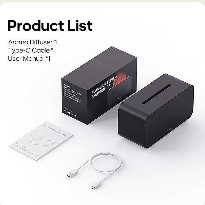 Essential Oil Air Diffuser Flame Oil Diffusers for Home,Colorful Water Vapor Fireplace Fire Humidifier for Aromatherapy Aroma Therapy Cordless Machine Room Bedroom