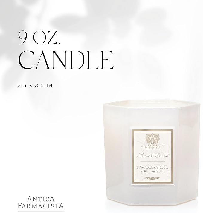 Antica Farmacista Luxury Scent Candle - Decorative Home Candle - Long-Lasting & Premium Scented - Luxury Gift - Damascena Rose, Orris & Oud, 9 oz