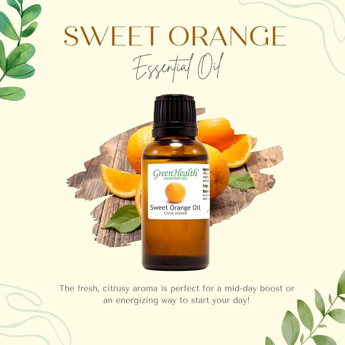 Sweet Orange Essential Oil - 1 Gallon - Plastic Jug - 100% Pure & Uncut - GreenHealth