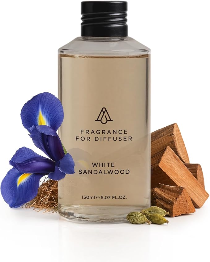 AromaPlan Fragrance Oil White Sandalwood 5 Fl Oz (148ml) Winter Collection | Luxury Hotel Scent Diffuser Oil | Hotel, Home & Spa | Non-Toxic, Made in USA - Bigger Bottle, Bolder Aroma & Longer Lasting